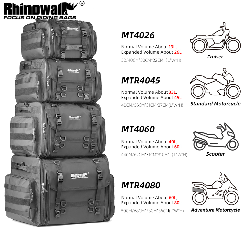 Tail Bag Rack - Rhinowalk Motorcycle Travel Luggage Bag Waterproof