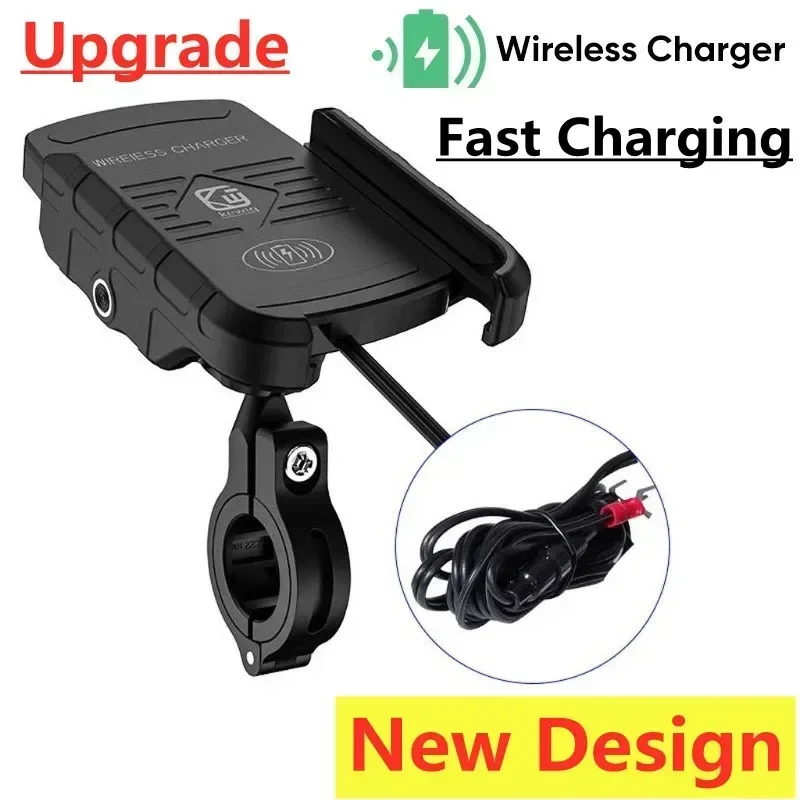Motorcycle Holder With Wireles - Phone Mount Handlebar recension och pris