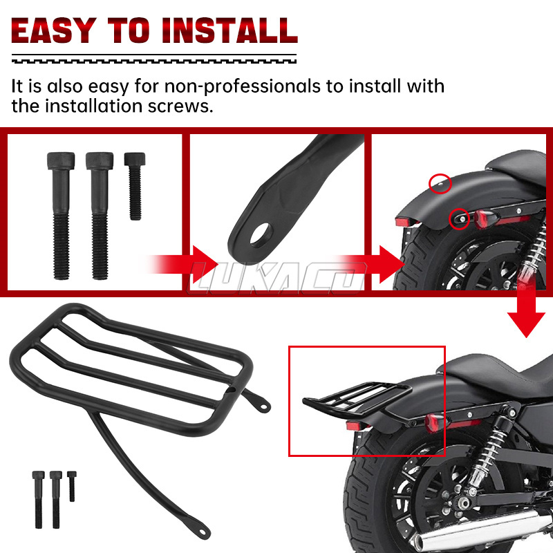 Black Motorcycle Iron Passenge - Motorcycle Gear Rack recension och pris