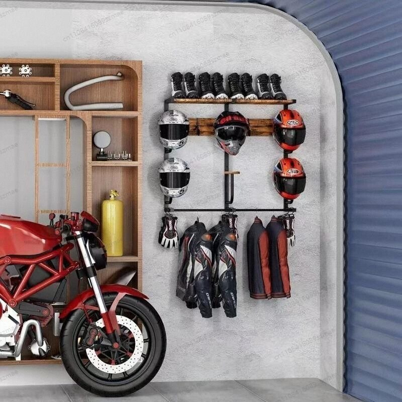 Wall-mounted helmet rack, mult - Motorcycle Gear Rack recension och pris
