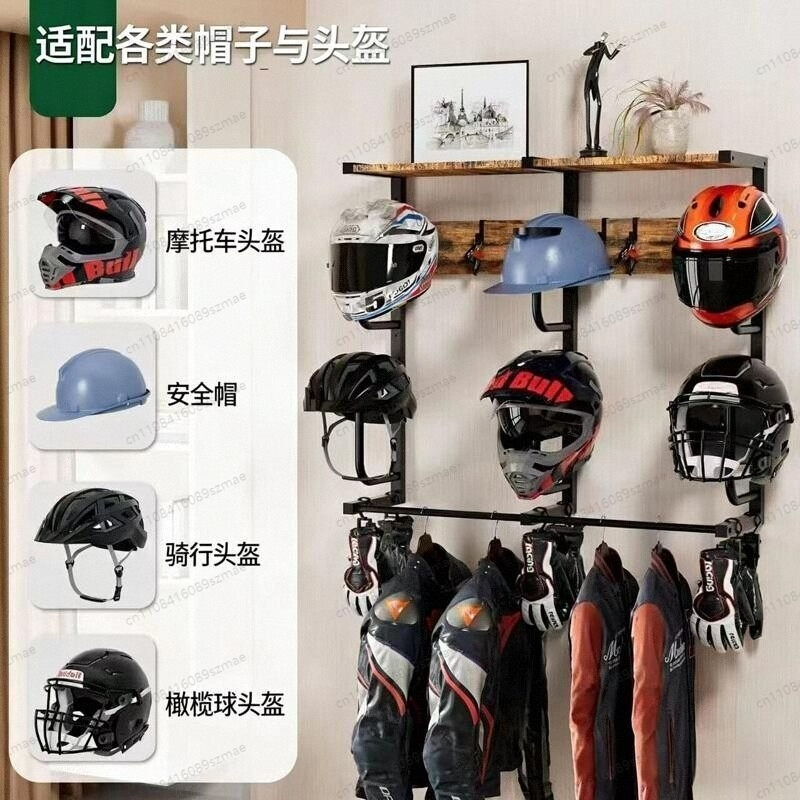 Wall-mounted helmet rack, mult - Motorcycle Gear Rack recension och pris