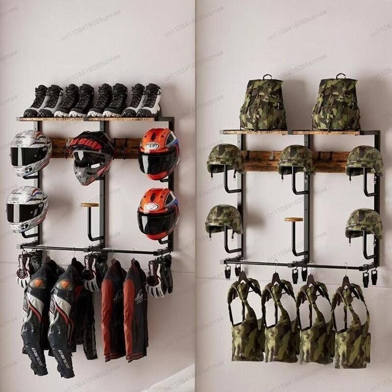 Wall-mounted helmet rack, mult - Motorcycle Gear Rack recension och pris
