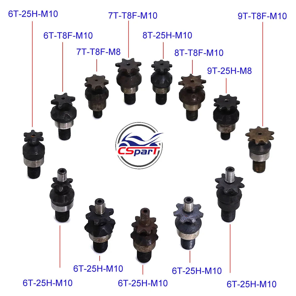 6T 7T 8T 9T 25H T8F M8 M10 Cha - Motorcycle Gear Rack recension och pris