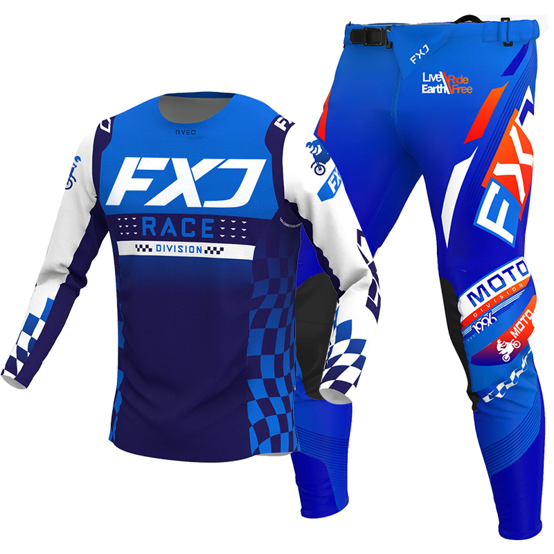 2025 FXJ motocross jersey and  - Motorcycle Gear Blue recension och pris