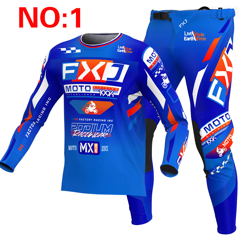 2025 FXJ motocross jersey and  - Motorcycle Gear Blue recension och pris