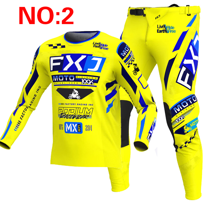 2025 FXJ motocross jersey and  - Motorcycle Gear Blue recension och pris