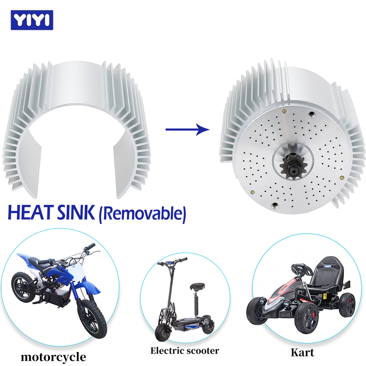 72V 3000W Motor with Heat Sink - Motorcycle Gear Hub recension och pris