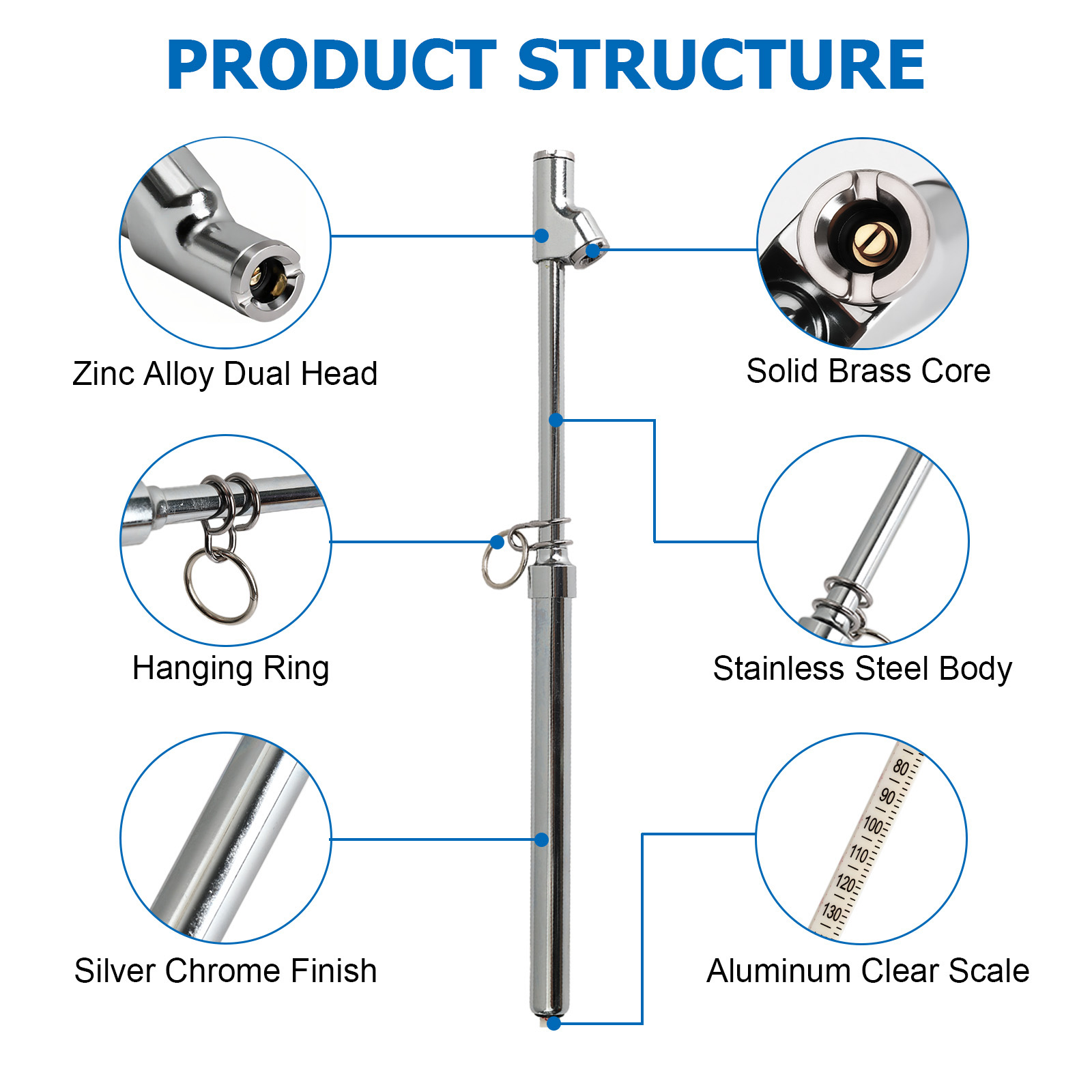 2X Dual Head & Scale Tire Pres - Tyre Pressure Gauge recension och pris