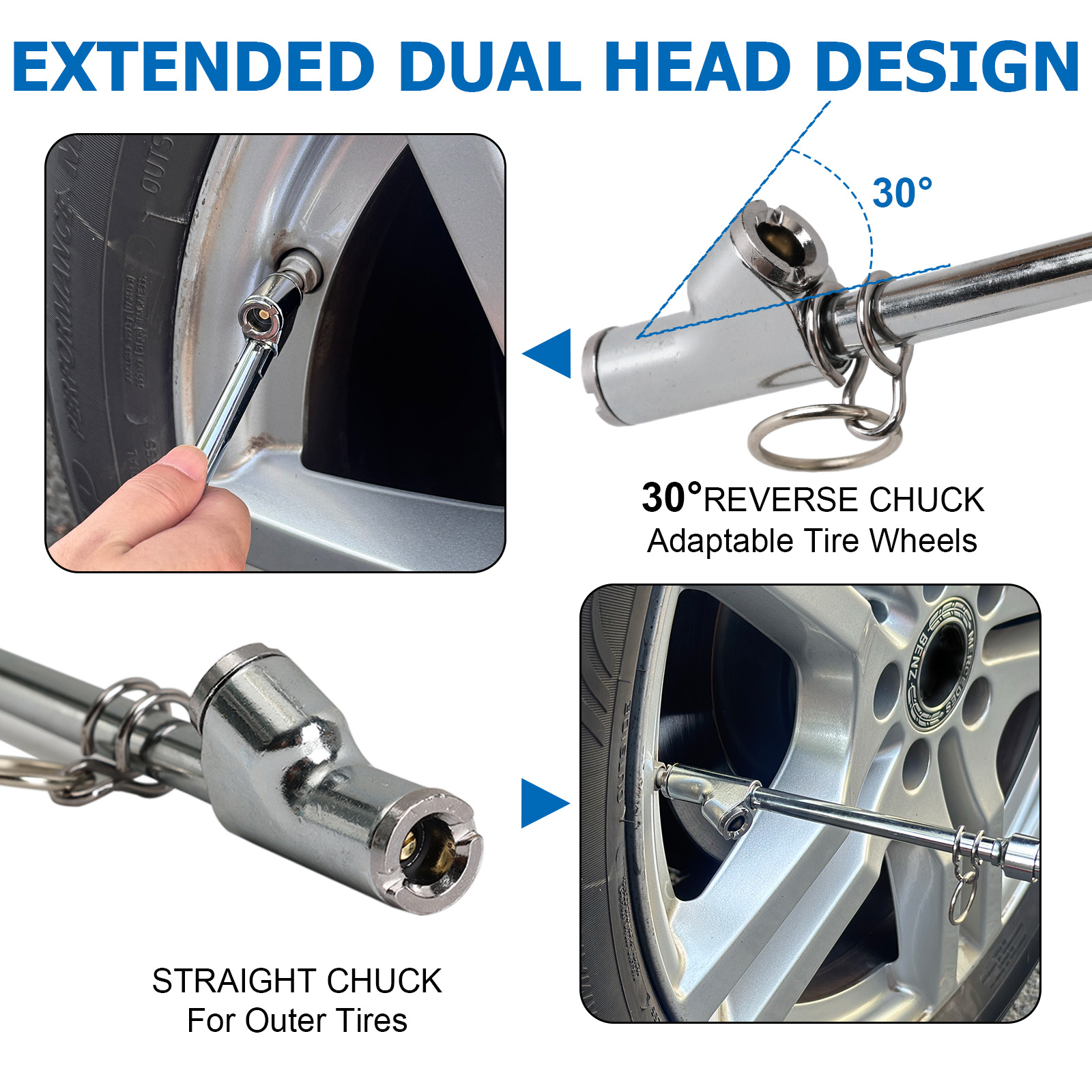 2X Dual Head & Scale Tire Pres - Tyre Pressure Gauge recension och pris