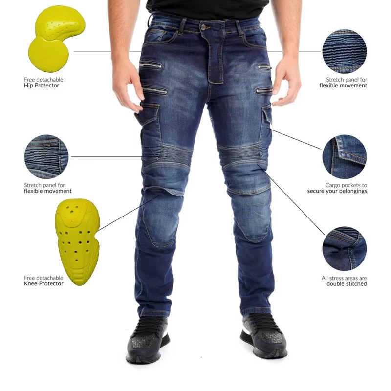 Aramid Motorcycle Pants Men Zi - Motorcycle Gear Blue recension och pris